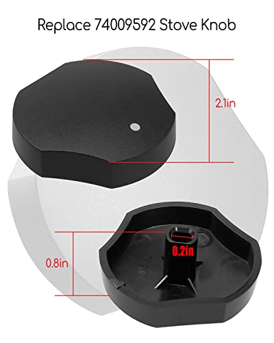 Cooktop Knob Fit for Jenn-Air Whirlpool Kenmore kitchenaid Maytag Magic Chef Estate Kenmore And More Replace 74009592 WP74009592 71003477 WPL74009592 WPLWP74009592, 4 Pcs Stove Knob 0.2\" (0.51cm)