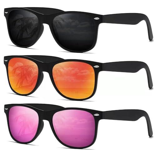 Image of DEMIKOS Sunglasses Men Polarized Sunglasses for Mens Womens Retro Mirror Lens for Driving Fishing UV Protection