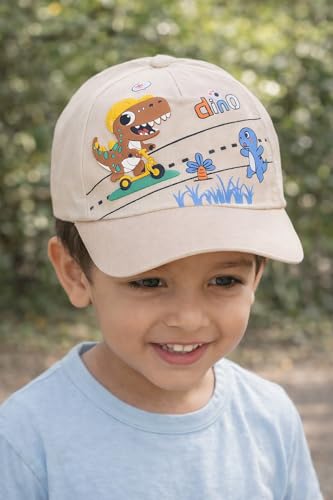 Image of PASSION PETALS Summer Dino Rockstar Baseball Cap for Kids Boys and Girls 2-4Years