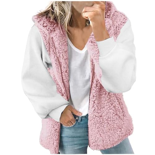 Manteau en fourrure à capuche sans manches femme gilet chaud anti courant d'air