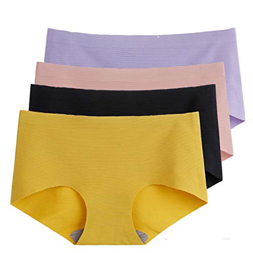 Women's Underwear ice silk Cotton Crotch Middle Waist Full Coverage briefs Ladies Panties 4 Pack Women's Underwear ice silk Cotton Crotch Middle Waist Full Coverage briefs Ladies Panties 4 Pack