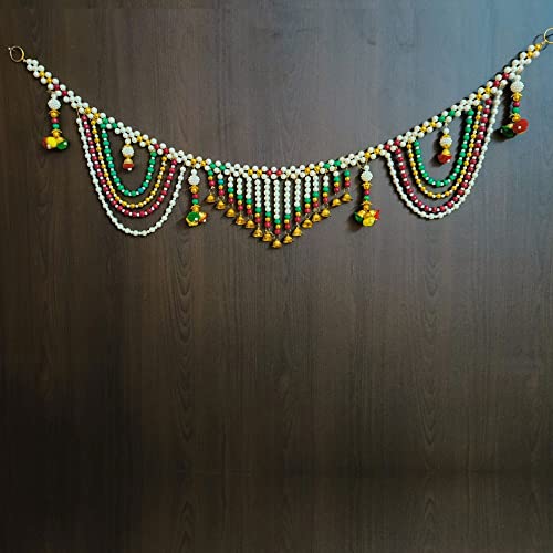 Image of Handmade Door Hanging Round Moti Style Bandarwal Toran (TMR-08) -Diwali New Year Inauguration Wedding Festival Home Decor Pooja (40 Inch X 6 Inch)