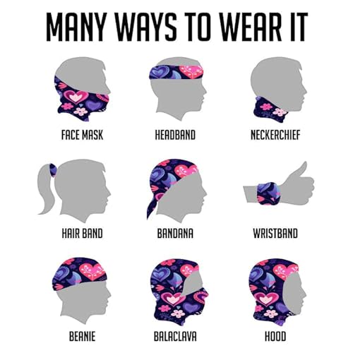 Neck Gaiter Light Purple And Red Balaclava for Men Women Sun Protection Face Mask Cooling Breathable Face Cover Scarf Headwear Headband Head Wrap for Skiing Hiking miniatura 6