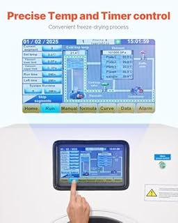 VEVOR Vacuum Freeze Dryer Machine, 8.8-13.2 LBS/Batch Food Freeze Drying Machine with 4-Layer Trays, Vacuum Pump, Adjustable Timer and Temperature Control, for Fruits Vegetables Meat, White