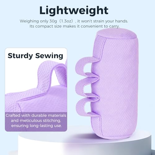 Palm Grips, Hand Contracture Cushions, Finger Grips, Finger Splitter, Palm Protector for Hand Contracture, Grip Strengthener Pad for Elderly, Stress Relief, Sweat Resistant, Washable, Purple, S, 2 Pcs