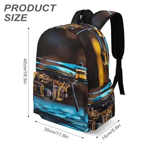 Drone Printed Backpack Water-Resistant Pack Stylish Bag Lightweight Travel Backpack3