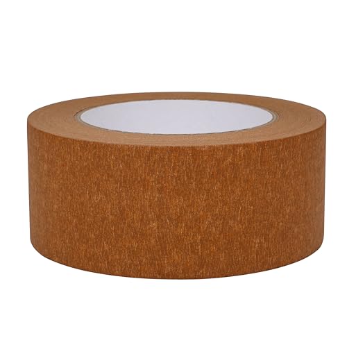 PLAXIARY Brown Painters Tape 2 inch Wide Brown Masking Tape Paint Tape Paper Tape 2 inch x 55 Yards