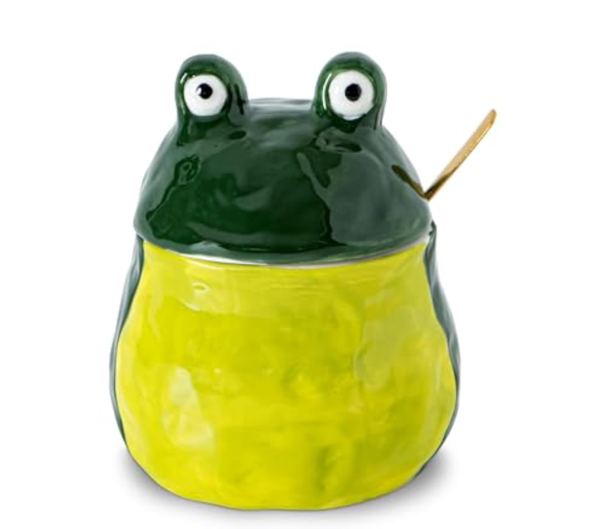Ceramic Frog Salt Cellar With Lid, Sugar Bowl Container
