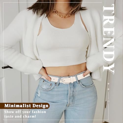 Women Belts for Jeans,1" Fashion Ladies Waist Belt with Silver Buckle,100% Italian Real Cow Leather3