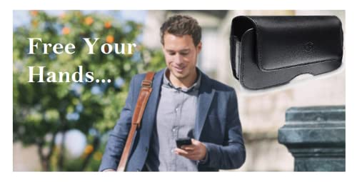 Premium Military Grade Flip Phone Case, Outdoor Tactical Pouch Holster Flip Phone Belt Case Fits Kyocera Cadence, Dura Xtp, Dura Xv E4520 Dura Xe, Doro 7050 & Most Flip Phones (Black Horizontal) #TOP4