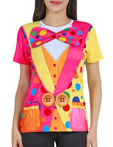 Déguisement de Clown pour Femme : T-Shirt Confortable Contre la Chaleur