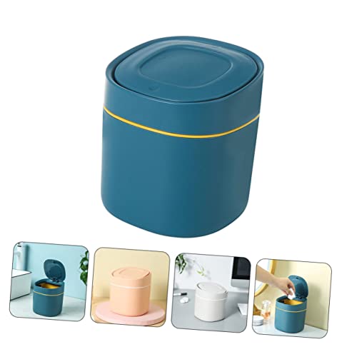 Caneca de basura rectangular de plástico azul miniatura 5