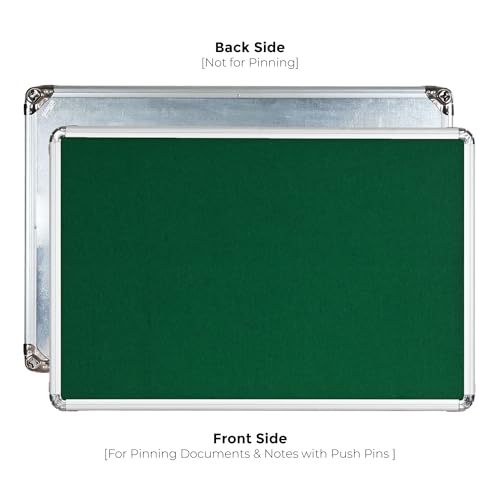 Image of ALKOSIGN Astra Felt Notice Board -Green (2 x 5 Feet) |Bulletin Board, Pin-up Board, Display Board, Push pins Board, Announcement Board, Soft Message Board, for School, College, Office, Study Room etc