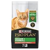 Purina Pro Plan Hairball Management, Indoor Cat Food, Salmon and Rice Formula - 7 lb. Bag