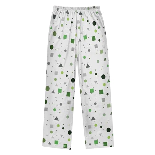 Pajama Pants Lounge Sleep PJ Bottoms Sleepwear Elastic Waist Drawstring S Green Polka Dot2
