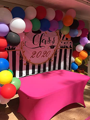 Image of FORLIFE Spandex Table Cover - Fitted 6ft Rectangular Tablecloth, Stretch Patio Table Cover for Wedding, Banquet, Party (Fuchsia)