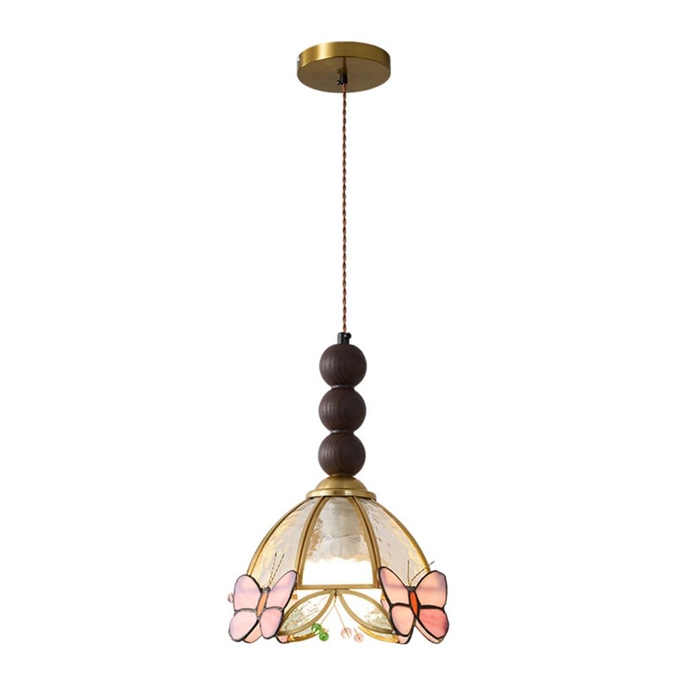 Suspension Papillon Enil, Lampe Suspendue En Bois Et Laiton E26