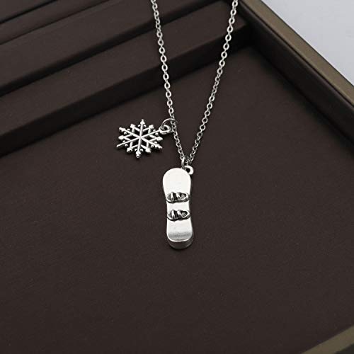 CENWA Snowboarder Gift 3D Snowboard and Snowflake Pendant Snowboarding Necklace Snowboarder Team Gift3