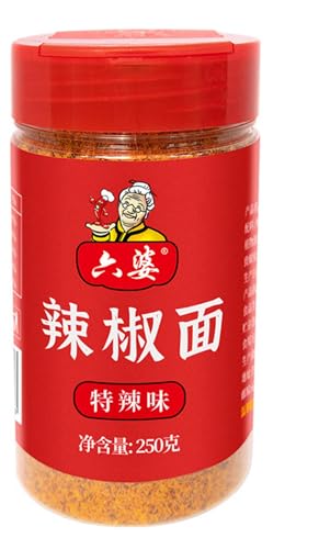 Liupo Chili en polvo 250g * 1 botella de Sichuan Chili en polvo pinchos para ollas calientes BBQ BBQ condimento para mojar para uso doméstico.