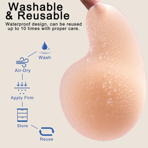 Epock Convertible Silicone Sticky Bra - Dual Wear Adhesive Bra for Lift & Push Up Effect, Invisible Strapless Nipple Covers4