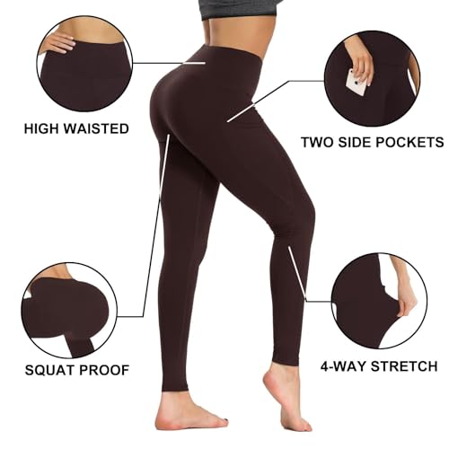 GAYHAY High Waist Yoga Pants with Pockets, Leggings for Women Tummy Control Compression Workout Leggings for Women