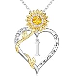 Turandoss Collar de plata con letras – Oro 16 K Girasol colgante alfabeto regalo de San Valentín para mujeres niñas, Cobre