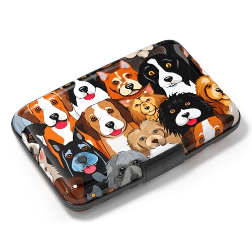 Image of Credit Card Holder, Mini Aluminum Card Wallet RFID Blocking Slim Metal Hard Card Case for Women Men, Dogs