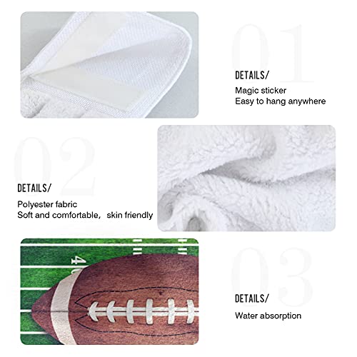 Visesunny Retro Grunge American Football Field And Hanging Tie Towels 2 Pack Kitchen Hand Towels Dishcloths Sets With Loop Soft Cotton Absorbent Hand Towels For Bathroom Gym Restaurant Hotel Bbq Machi #TOP4