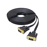 DTECH Ultra Thin Flat Type Computer Monitor VGA Cable Standard 15 Pin Male to Male VGA Wire 33 Feet