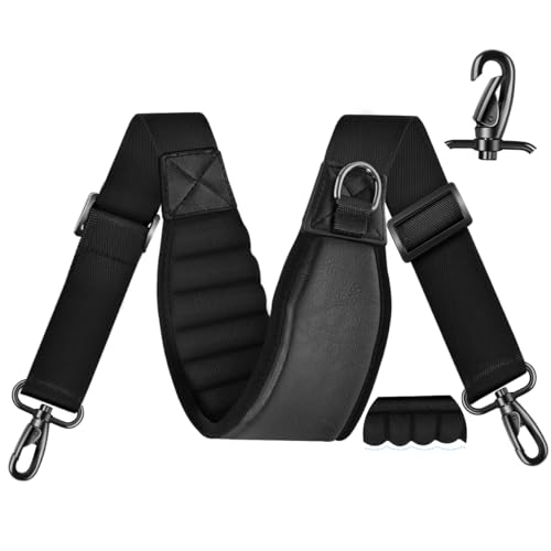 ZINZ 3D Air Cushion 58 inch Strap for Bags with Fixed Ultra-Thick Padded Breathable, Universal Strap with Double Adjustable Buckles and Swivel Hooks for D-ring Bags,Black