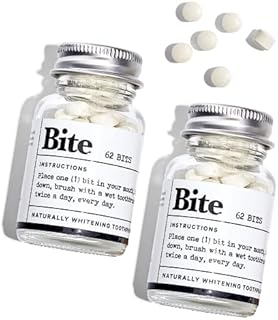 BITE Toothpaste Bits with Nano Hydroxyapatite - Eco and Travel-Friendly Whitening Toothpaste Tablets (Mint) 124.0 Count