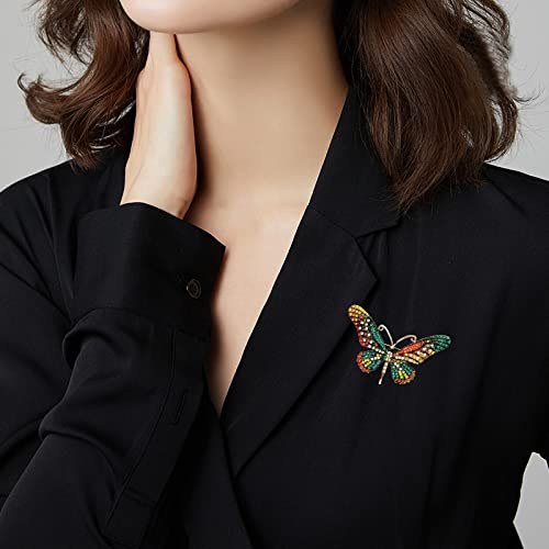 Image of Variety Styles Butterfly Brooch - Multi-Color Rhinestone Crystal Brooch Pin Cute Butterfly Shape Corsages Brooches Decoration Gift for Women