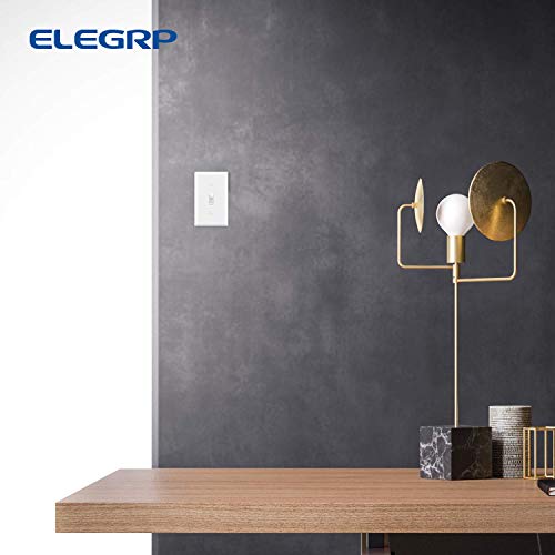 image for ELEGRP Single Pole Toggle Light Switch, 15 Amp, 120 Volt, Toggle Frame