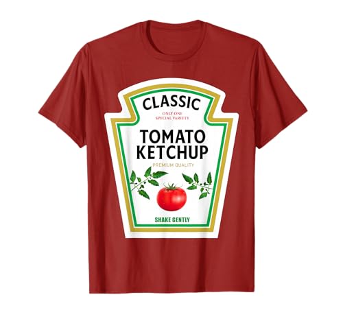 Funny Ketchup Halloween 2024 Costume Matching Condiments Tees T Shirts for Men and Women