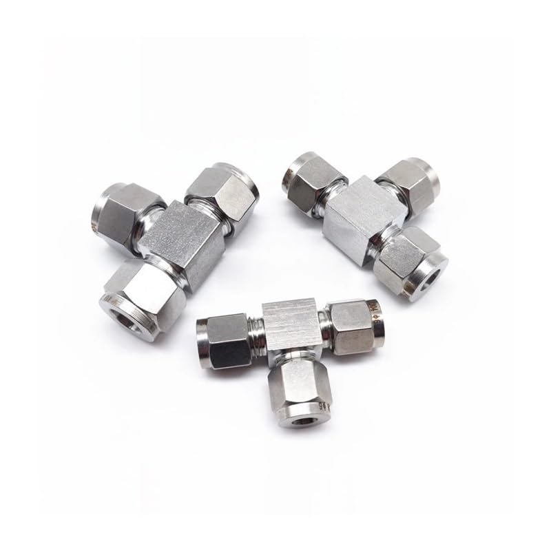 Raccord Hexagonal à 3 Voies en Acier Inoxydable 304 Double Virole for Tube de 22 mm, Joint T