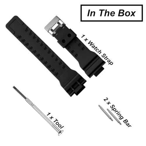 Image of DBLACK ''CDS3'' 16MM Resin Watch Strap / / Best Replacement, Compatible Strap with CASI0 Gshock GD-120, GA-100, GA-110, GA-100C & Other Model Watches