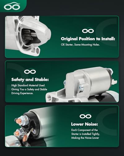 Image of SCITOO Starter Motor fit for Mazda for Miata 1.8L 1999-2005,for Mazda for Protege 1.6L 1999,for Mazda for Protege 1.8L 1995-1998 Replacement Starter 17592