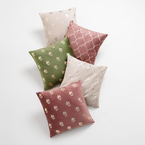 Haus and Kinder Decorative Foil Printed Velvet Cushion Cover 16 x 16 inches for Living Room Sofa Set of 5 (Golden Glam) (B0DGPRQ45J) Amazon Price History, Amazon Price Tracker