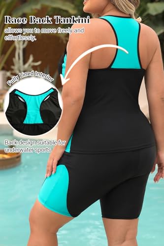 Image of Daci Women Plus Size Swimwear Athletic One Piece Swimsuits Boyleg Bathing Suit