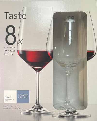 Schott Zwiesel Rotweinglas Taste (8er-Set), zeitlose Weingläser für Rotwein, spülmaschinenfeste Tritan-Kristallgläser, Made in Germany