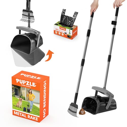 Metal Pooper Scooper for Large Dogs Heavy Duty, 40″ Long Handle, Dog Poop Scooper for Yard, Pooper Scooper Set, Poop Scooper for Large Dog, Pooper Scooper Rake and Bin, 25 Waste Bags Metal Pooper Scooper for Large Dogs Heavy Duty, 40″ Long Handle, Dog Poop Scooper for Yard, Pooper Scooper Set, Poop Scooper for Large Dog, Pooper Scooper Rake and Bin, 25 Waste Bags