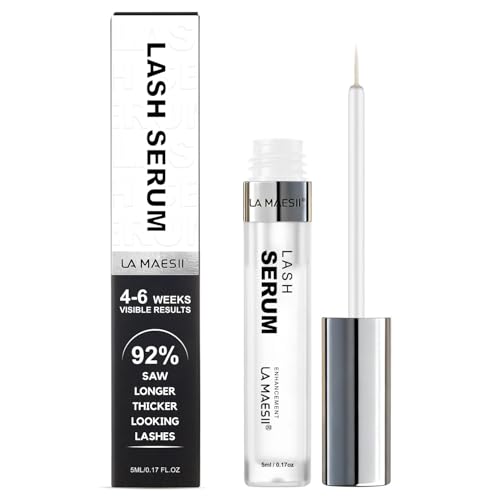 Lash Serum, Eyelash Growth Serum with Advanced Formula, Eyelash Enhancing for Longer Thicker and Fuller Looking Lashes, Vegan & Cruelty-Free for Sensitive Eyes (5mL)
