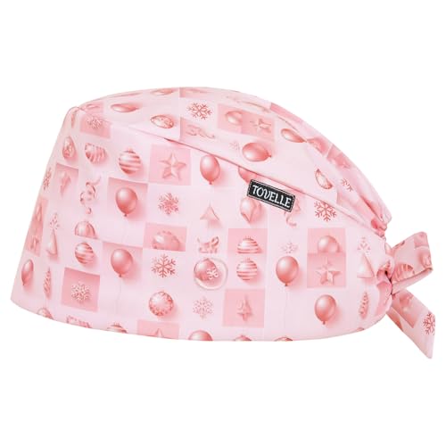 Image of Scrub Caps for Women with Buttons, Classic Surgical Caps | Double-Sided Printed, Adjustable,Long Hours, Sweatbands, Fabric Help Reduce Static Buildup