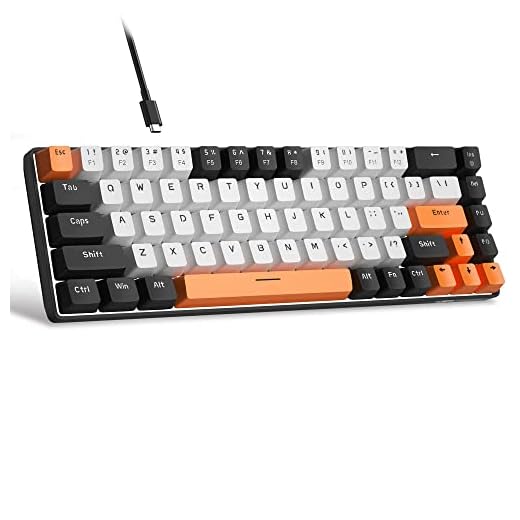 MageGee Portable 60% Mechanical Gaming Keyboard, MK-Box LED Backlit Compact 68 Keys Mini Wired Office Keyboard with Red Switch for Windows Laptop PC Mac - White/Black