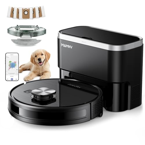 MAMNV Robot Vacuum and Mop, 11500 Pa Suction, 3-in-1 Robotic Vacuum with Smart LiDAR Navigation, 70 Day Self-Emptying,160 Min Runtime,App/Alexa/Voice Control, Ideal for Pet Hair, Carpet & Hard Floor