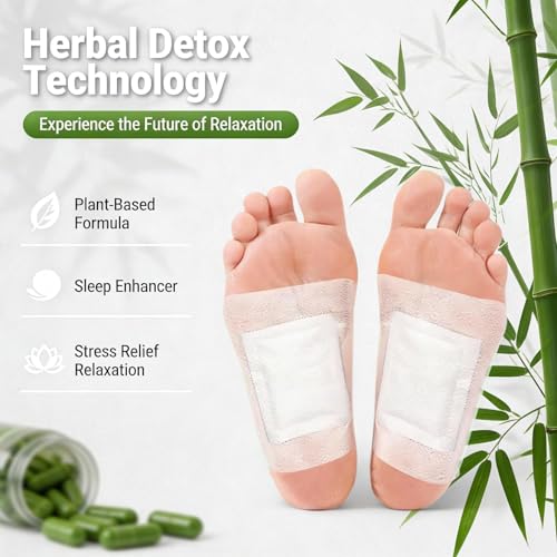 Image of (PACK OF 2) Detox Foot patches 60 pads, Cleansing Toxin Remover Foot Pads, Pain Relief,Stress Relief Sleep Patch for Detoxification, For Men & Women