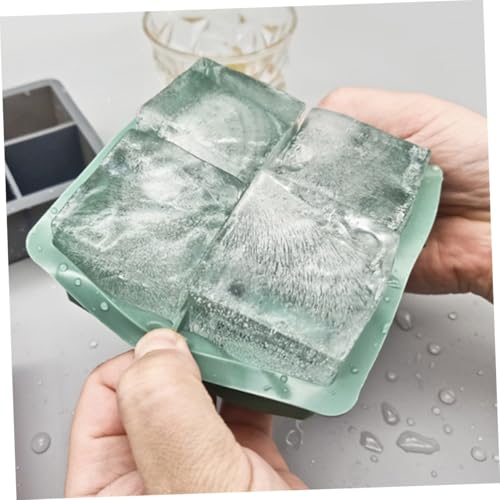 Bandeja de cubitos de hielo de silicona con tapa color verde miniatura 2