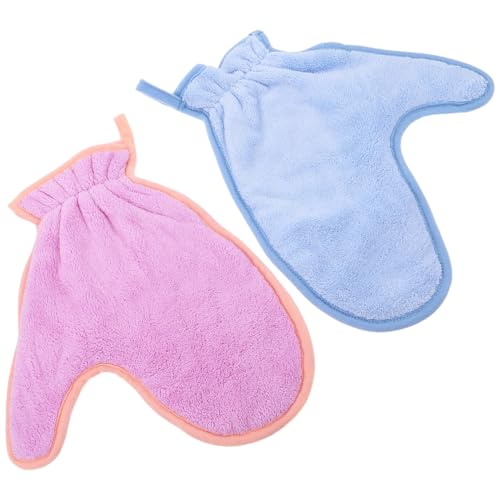 GRIRIW 2 Pezzi Guanti Asciugatura Cani e Gatti Guanti Bagno Assorbenti Rapida Asciugatura Guanto Toelettatura Morbido per Pelo Pulizia e Massaggio Animali Domestici