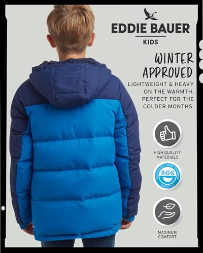 Image of Eddie Bauer Boys' Winter Jacket - Heavyweight Quilted Down Jacket - Insulated Hooded Outerwear Coat for Boys (5-16)