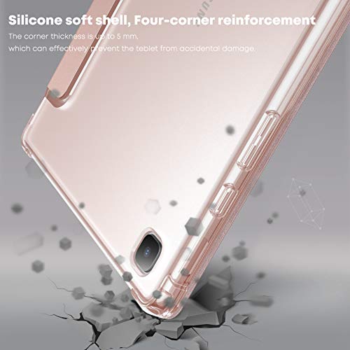 Infiland Galaxy Tab A7 10.4 2020 Case, Smart Stand Case Cover With Frosted Translucent Back Fit Samsung Galaxy Tab A7 10.4-Inch Model Sm-T500/T505/T507 2020 Tablet [Auto Wake/Sleep], Rose-Gold #TOP4